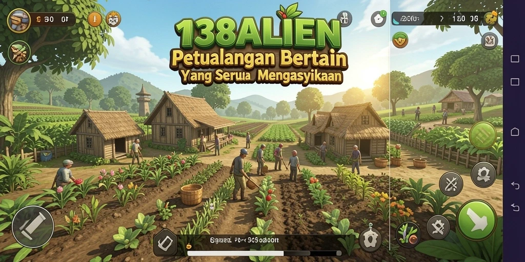 Tampilan menarik gameplay <strong>138ALIEN</strong> saat bertani di luar angkasa.