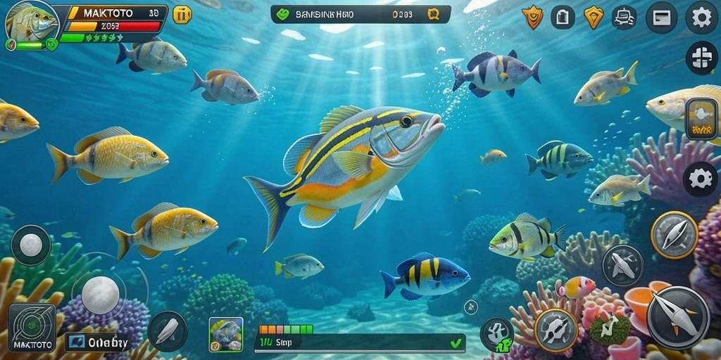 Tampilan menarik dari gameplay tembak ikan di MAKTOTO.