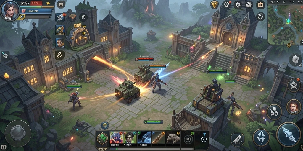 Tampilan gameplay mendebarkan dalam pertempuran strategi SLG.