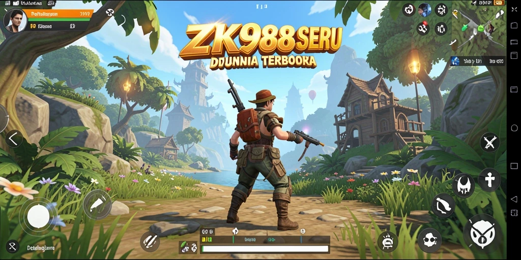 Tampilan gameplay seru ZK988 dalam dunia terbuka yang menakjubkan.